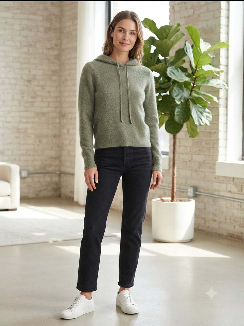 RLX Ralph Lauren Washable Cashmere Hoodie in Sage Green